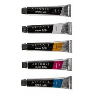 Imagem de Guache Bisnaga Palet Tinta 22ml 5 Cores Artools profissional arte desenho pintura