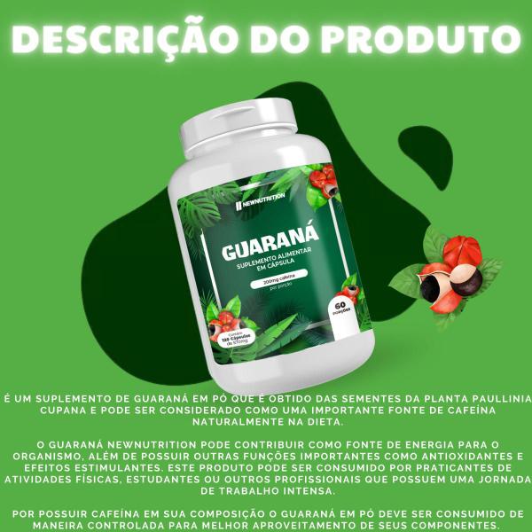 Imagem de Guaraná e Cafeína 570mg 120 Capsulas New Nutrition