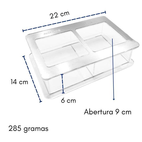 Imagem de Guarda Algodão Gaze Porta Mantimentos Caixa Acrílico