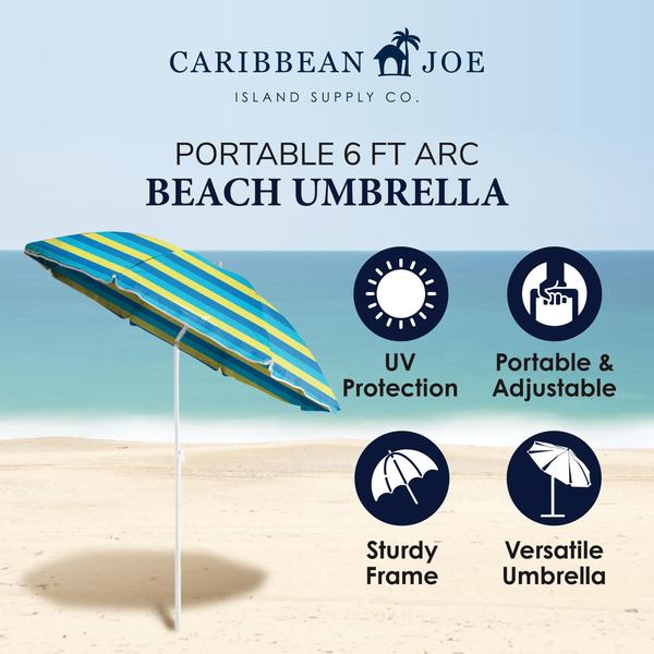 Imagem de Guarda-chuva de praia CARIBBEAN JOE Portable Outdoor Sun 1,8 m UV