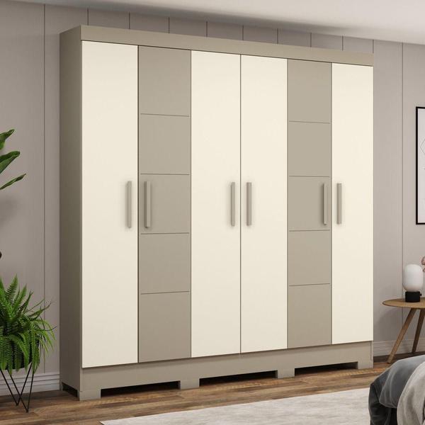 Imagem de Guarda Roupa 06 Portas 02 Gavetas B73 Briz Cristal