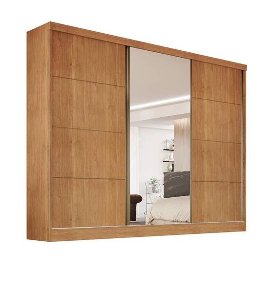 Imagem de Guarda-roupa 1 portas espelhada MDF 6 gavetas - Bergamo-Nature - Bianchi Móveis