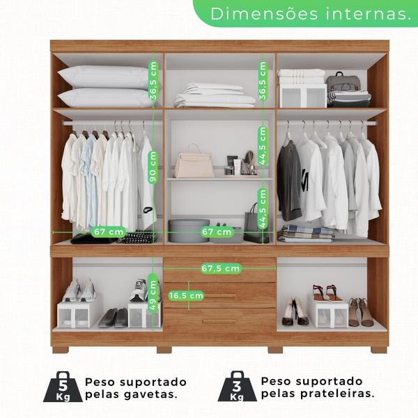 Imagem de Guarda Roupa 10 Portas 3 Gavetas MDP com Pés Cinamomo