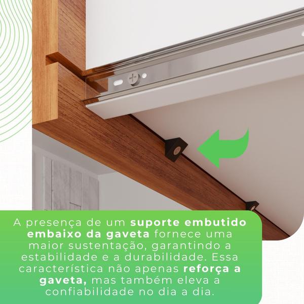 Imagem de Guarda Roupa 10 Portas 3 Gavetas MDP com Pés Cinamomo