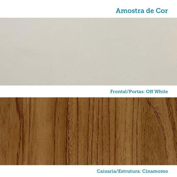 Imagem de Guarda-roupa 100% Mdf 2 Portas de Correr Espelho 3 Gavetas Internas e 8 Pés Bonito Espresso Móveis Cinamomo/Off White