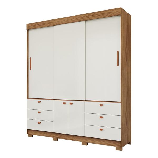 Imagem de Guarda Roupa 100% MDF 3 Portas Correr 6 Gavetas Alice - Panan