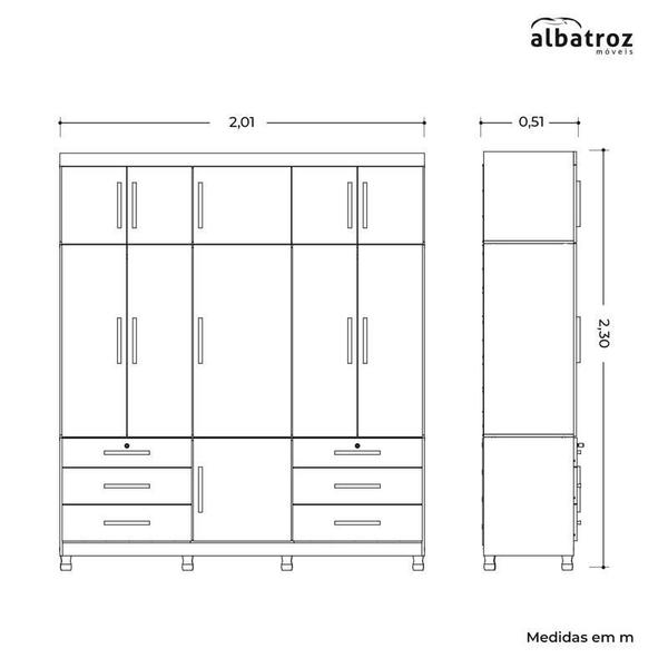 Imagem de Guarda Roupa 11 Portas Triton Plus  Cacau  - Albatroz