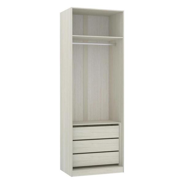 Imagem de Guarda Roupa 2 Portas 3 Gavetas 80cm Prime Plus Luciane móveis