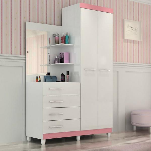 Imagem de Guarda Roupa 2 Portas 4 Gavetas MDF Flexcolor Melissa ACP Móveis