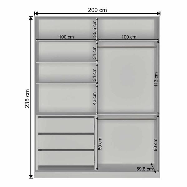 Imagem de Guarda Roupa 2 Portas de Correr RC2006 Linha Roupeiros Naturart