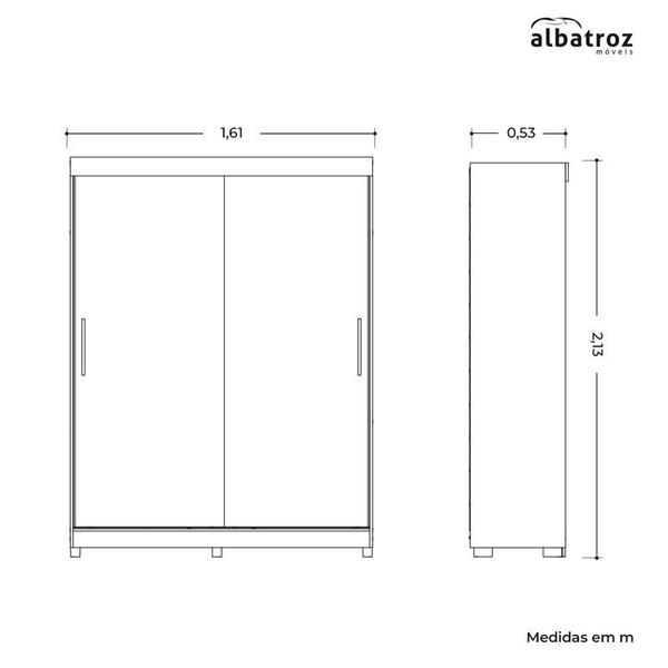 Imagem de Guarda Roupa 2 Portas Spin  Preto / Cinamomo - Albatroz