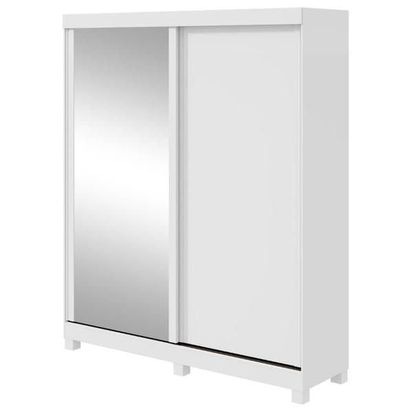 Imagem de Guarda Roupa 2 Portas Zeine Porta Glass e compes Branco