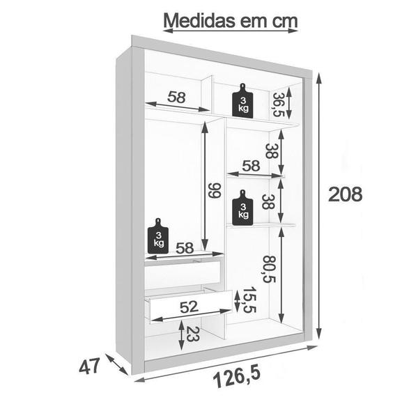 Imagem de Guarda Roupa 2Portas 2Gavetas Panamá Sallêto Móveis Cinamomo