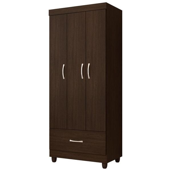 Imagem de Guarda Roupa 3 Portas 1 Gaveta Prince D02 Ebano Touch - Mpozenato