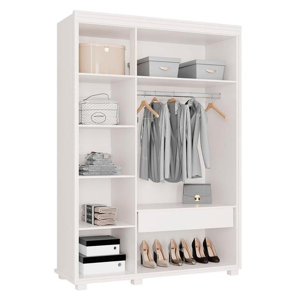 Imagem de Guarda Roupa 3 Portas 124 cm Branco Nicarágua Shop JM