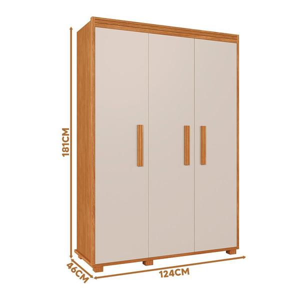 Imagem de Guarda Roupa 3 Portas 124 cm Nature Off White Nicarágua Shop JM