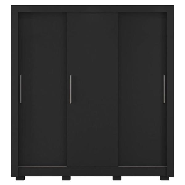 Imagem de Guarda Roupa 3 Portas 2 Gavetas Com 8 Pés Preto New Glass