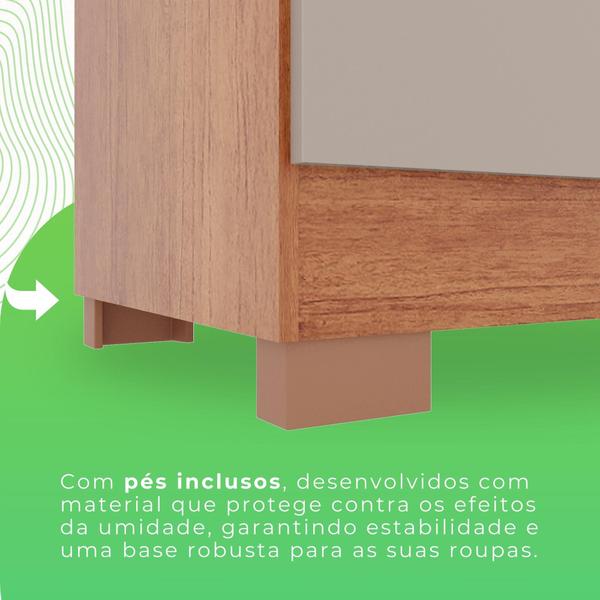 Imagem de Guarda Roupa 3 Portas 2 Gavetas MDP com Pés Cinamomo e Off