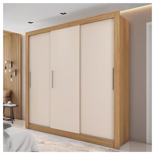 Imagem de Guarda Roupa 3 Portas 4 Gavetas Marrom New Glass Caemmun