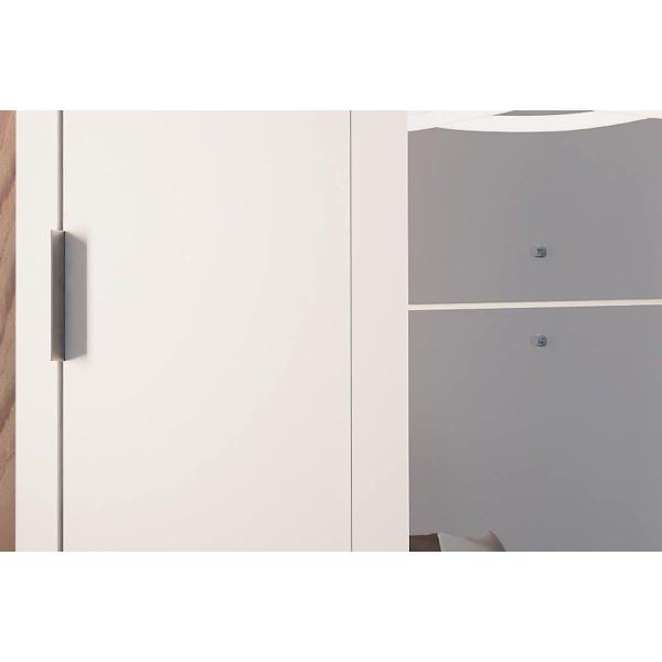 Imagem de Guarda Roupa 3 Portas  de Correr e 4 Gavetas c/ Espelho Veneza Premium Branco - Rufato