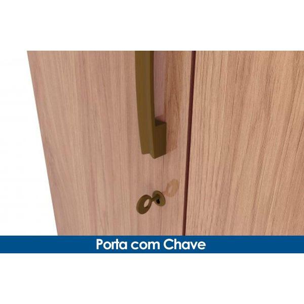 Imagem de Guarda Roupa 3 Portas e 2 Gavetas Açaí DA133 c/ Pés Branco - Henn