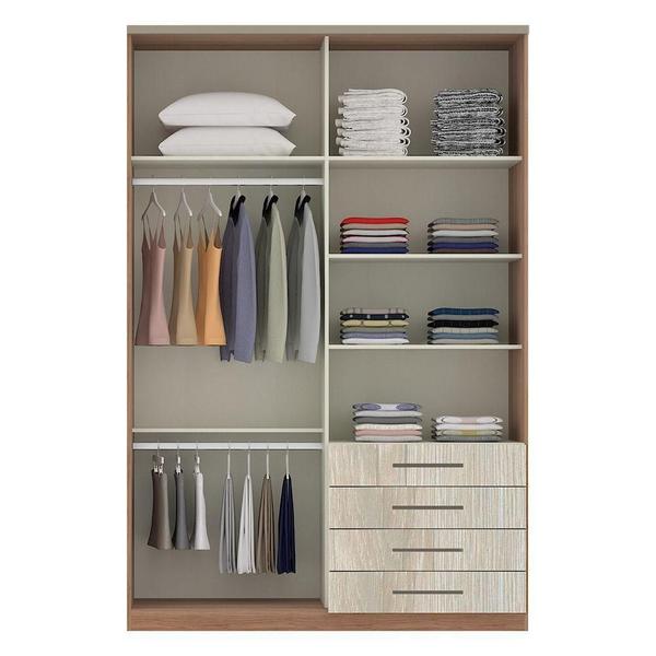 Imagem de Guarda Roupa 4 Portas 156,5cm Vanilla Com Legno Crema