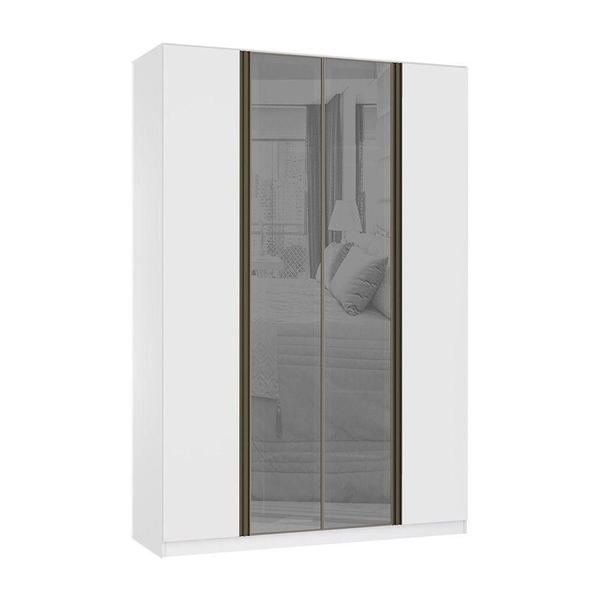 Imagem de Guarda Roupa 4 Portas 159,2 Cm Prata Branco Com Branco Mat