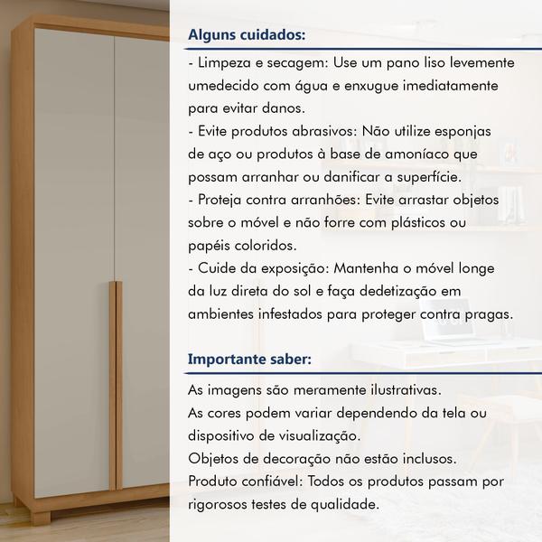 Imagem de Guarda-roupa 4 Portas 2 Gavetas 100% Mdf Alonzo com Pés