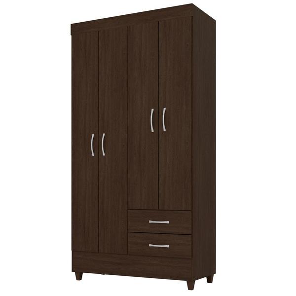 Imagem de Guarda Roupa 4 Portas 2 Gavetas Astro D02 Ebano Touch - Mpozenato