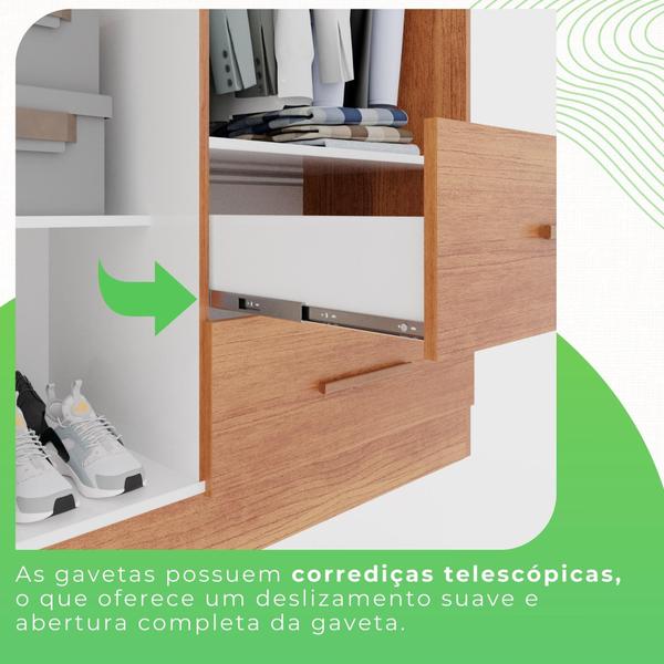 Imagem de Guarda Roupa 4 Portas 2 Gavetas MDP Cinamomo