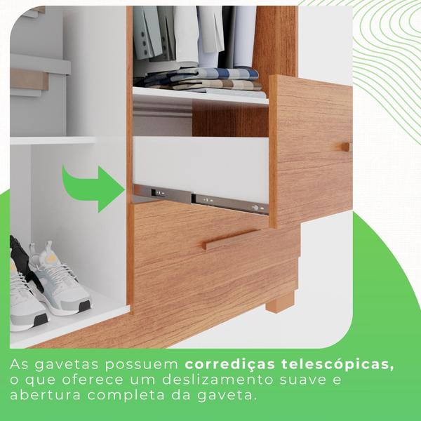 Imagem de Guarda Roupa 4 Portas 2 Gavetas MDP com Pés Cinamomo