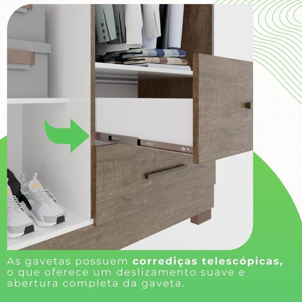 Imagem de Guarda Roupa 4 Portas 2 Gavetas MDP com Pés Ipe