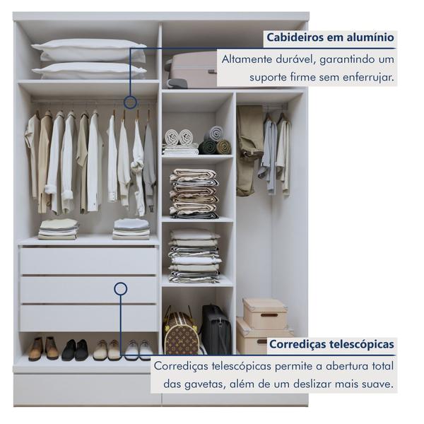 Imagem de Guarda-roupa 4 Portas 3 Gavetas 100% Mdf Urbano