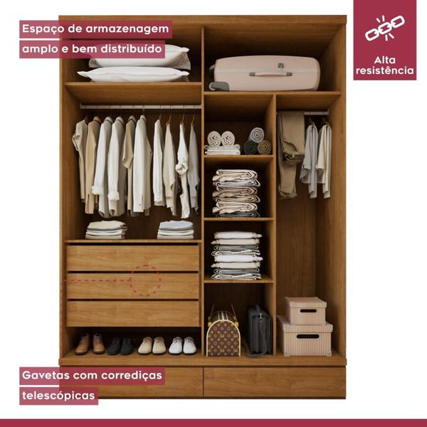 Imagem de Guarda-roupa 4 Portas 3 Gavetas 100% Mdf Urbano