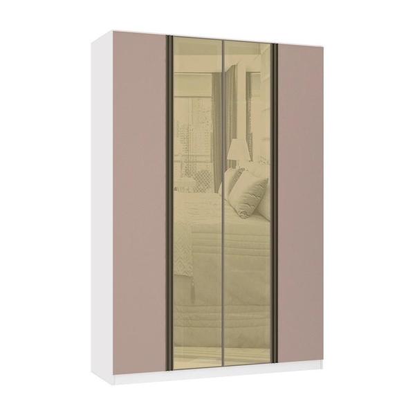 Imagem de Guarda Roupa 4 Portas 3 Gavetas 159,2 cm com Vidro Reflecta Bronze Prime Luciane Móveis