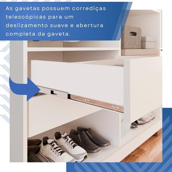 Imagem de Guarda-roupa 4 Portas 3 Gavetas com Espelho com Pés New Malibu Espresso Móveis