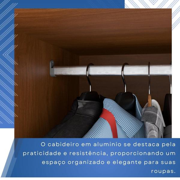 Imagem de Guarda-roupa 4 Portas 3 Gavetas com Espelho New Malibu Espresso Móveis