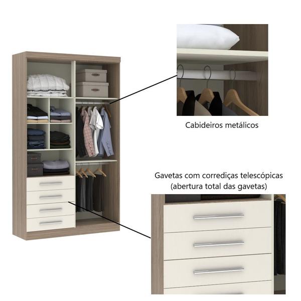 Imagem de Guarda Roupa 4 Portas 4 Gavetas - Módulo Dormitório Master - Guarda Roupas Modulado Luciane