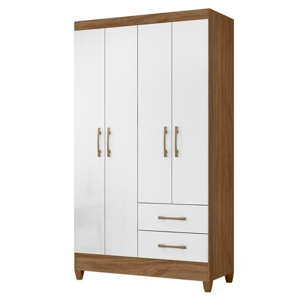 Imagem de Guarda Roupa 4 Portas Chile Naturale Branco 952026 Moval