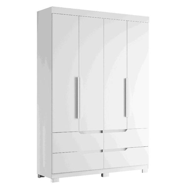 Imagem de Guarda Roupa 4 Portas Doble Branco Fosco Liso - Albatroz