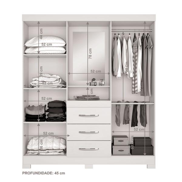 Imagem de Guarda-Roupa 4 Portas NT 5015 Freijó com Off White - Notável