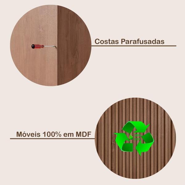 Imagem de Guarda Roupa 4 Portas Potente com Espelho MDF - Móveis Europa