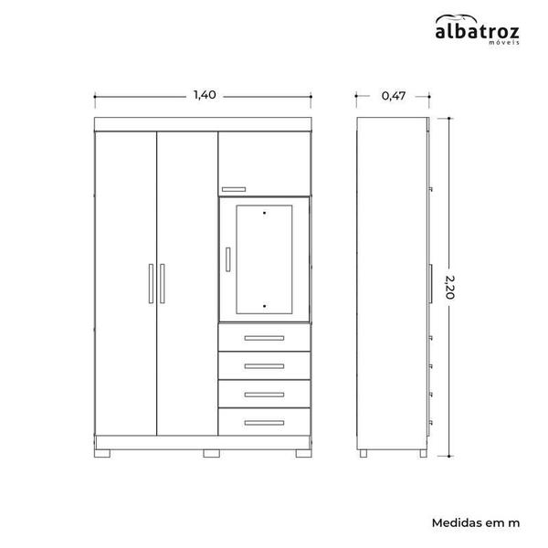 Imagem de Guarda Roupa 4 portas Virtus Solteiro Cacau - Albatroz