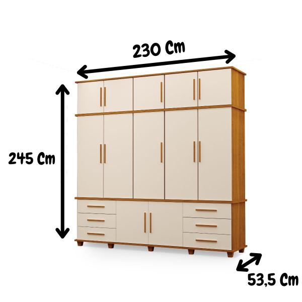 Imagem de Guarda Roupa 6 Gavetas 5 Portas Londres MDF Casal Industrial