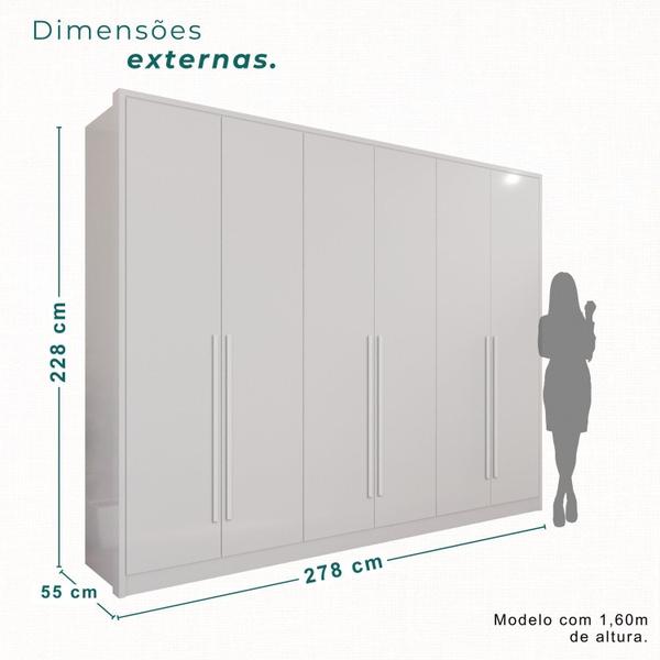 Imagem de Guarda-roupa 6 Portas 1 Gaveta Anápolis 100% Mdf