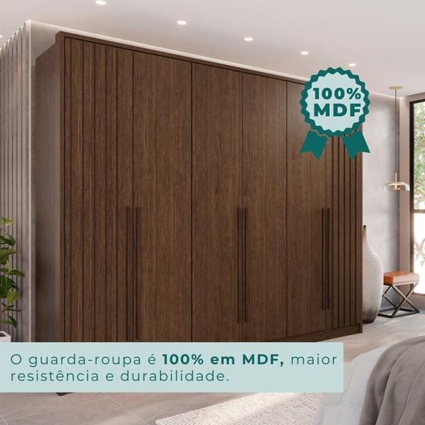 Imagem de Guarda-roupa 6 Portas 1 Gaveta Anápolis Ripado 100% Mdf