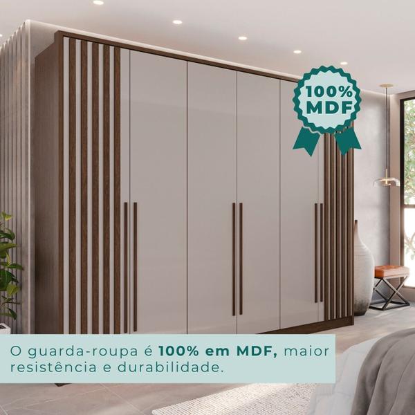 Imagem de Guarda-roupa 6 Portas 1 Gaveta Anápolis Ripado 100% Mdf