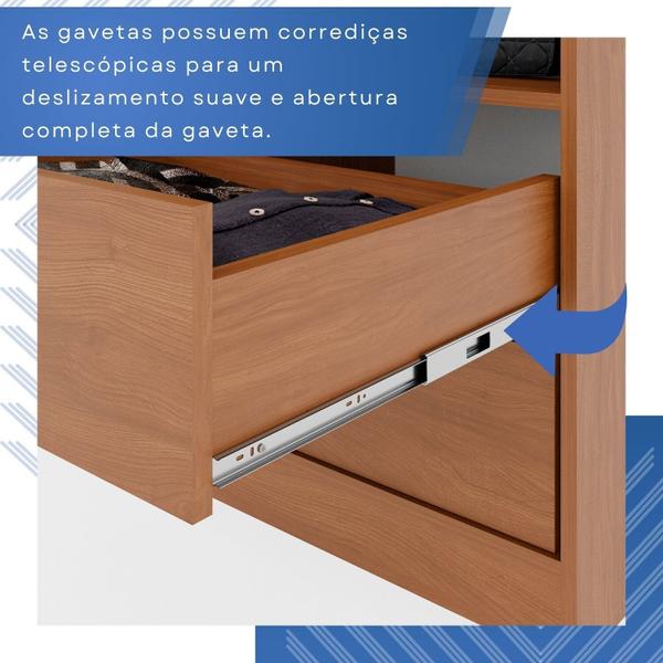 Imagem de Guarda-roupa 6 Portas 2 Gavetas com Espelho com Pés Paris Espresso Móveis