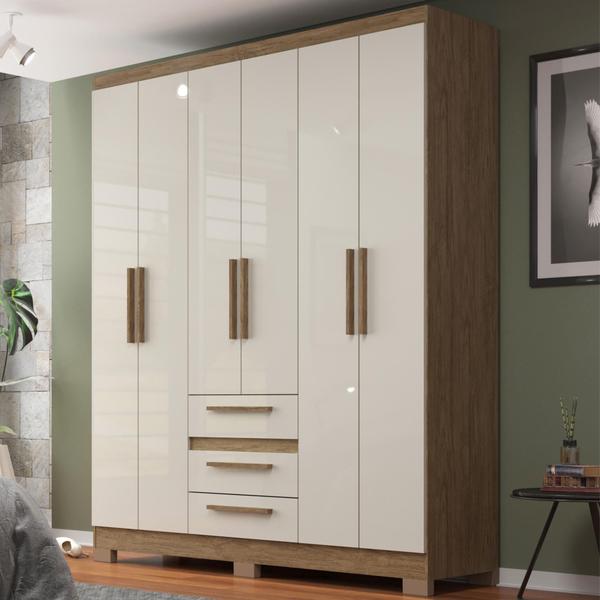 Imagem de Guarda-roupa 6 portas 3 gavetas rp3636 decibal