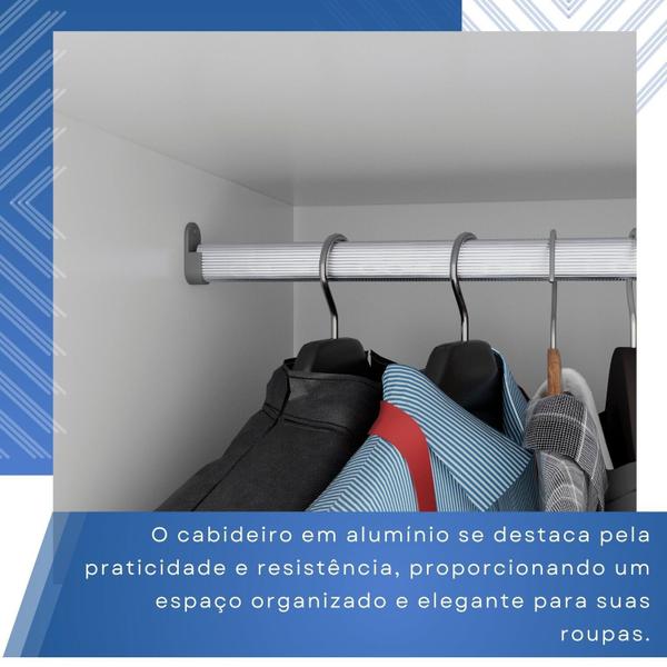 Imagem de Guarda-roupa 6 Portas 4 Gavetas com Espelho com Pés New Malibu Espresso Móveis